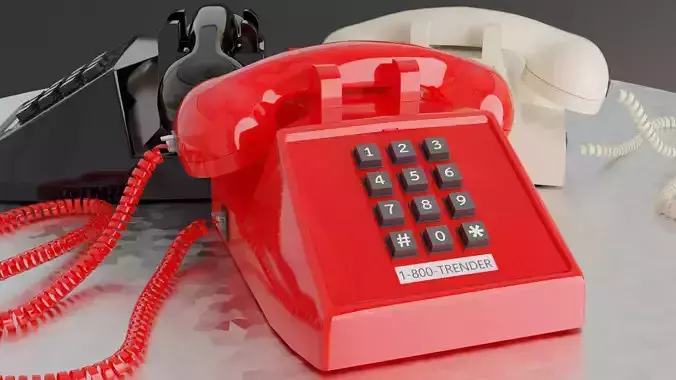 Old Desk Phone Low-Poly