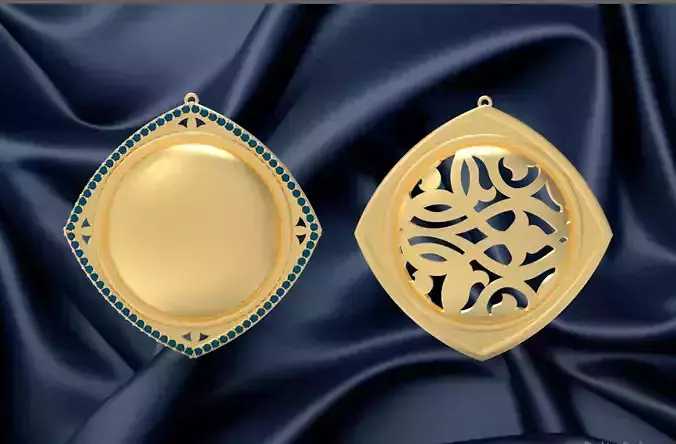 pendant two gold pendants on fabric