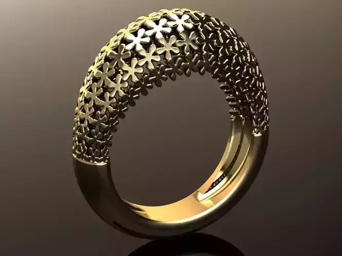 Flower Ring 3D print model