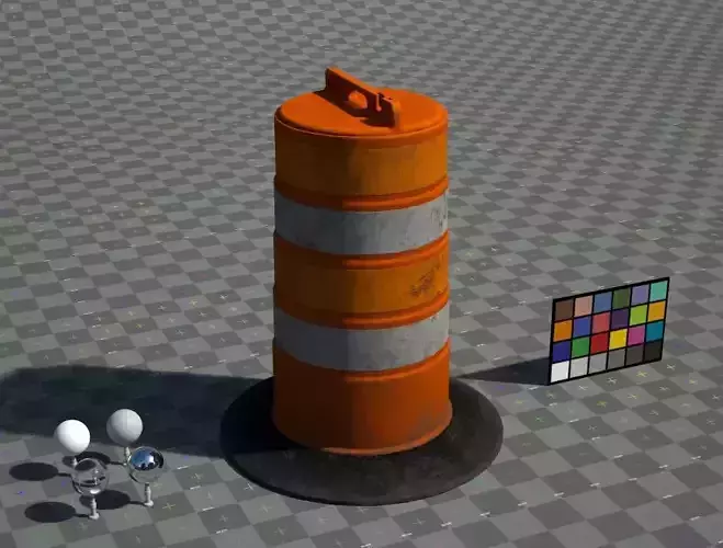 Low Poly Round Traffic Barrier Low-poly 3D model