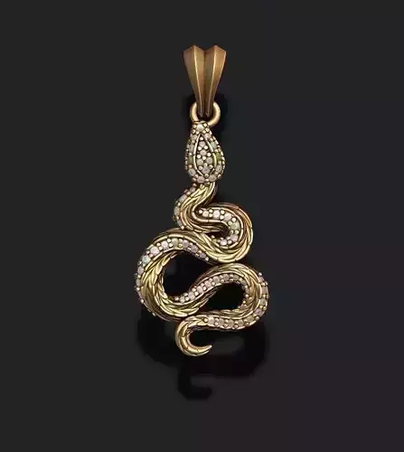 Snake pendant with gems