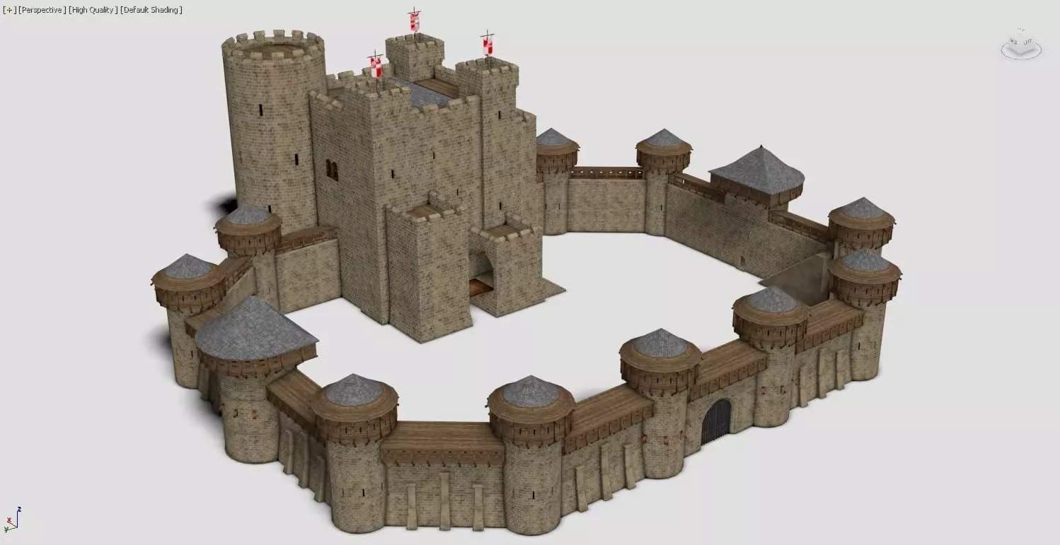 Medieval Castle Construction Set 3D model_0