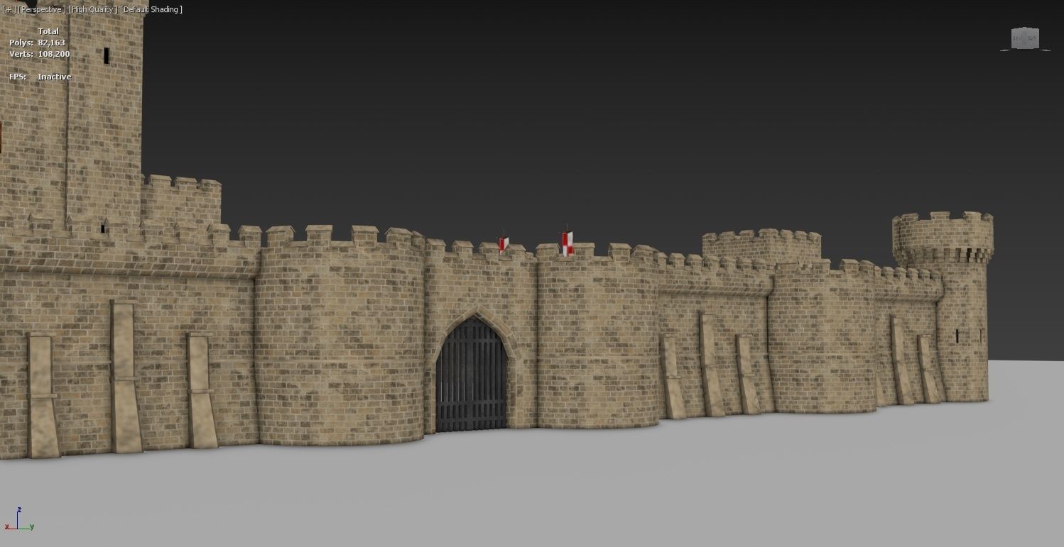 Medieval Castle Construction Set 3D model_10