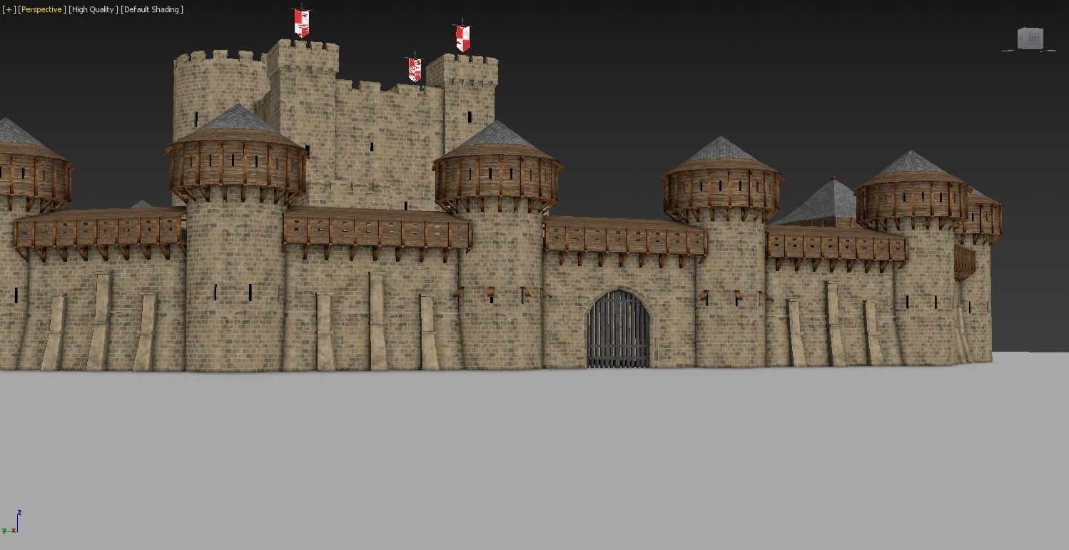 Medieval Castle Construction Set 3D model_3