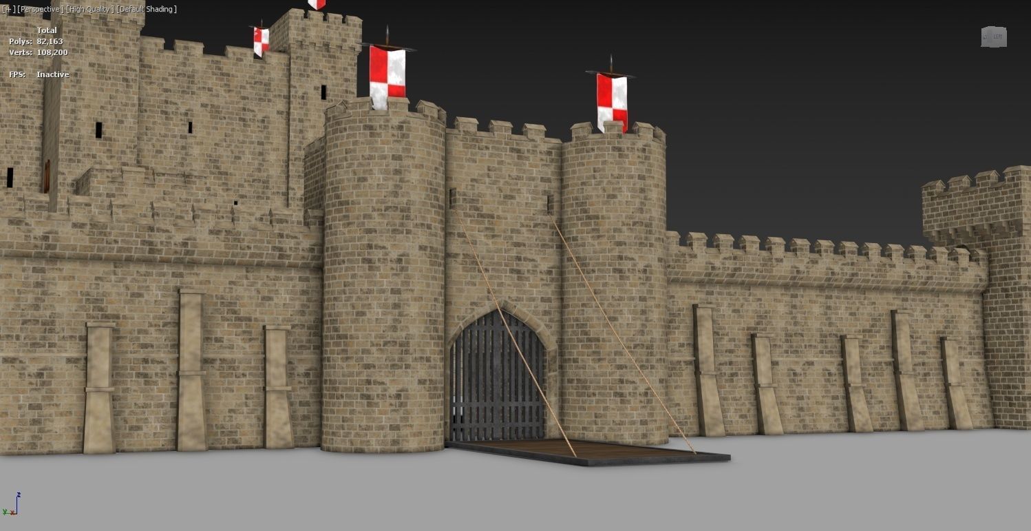 Medieval Castle Construction Set 3D model_6