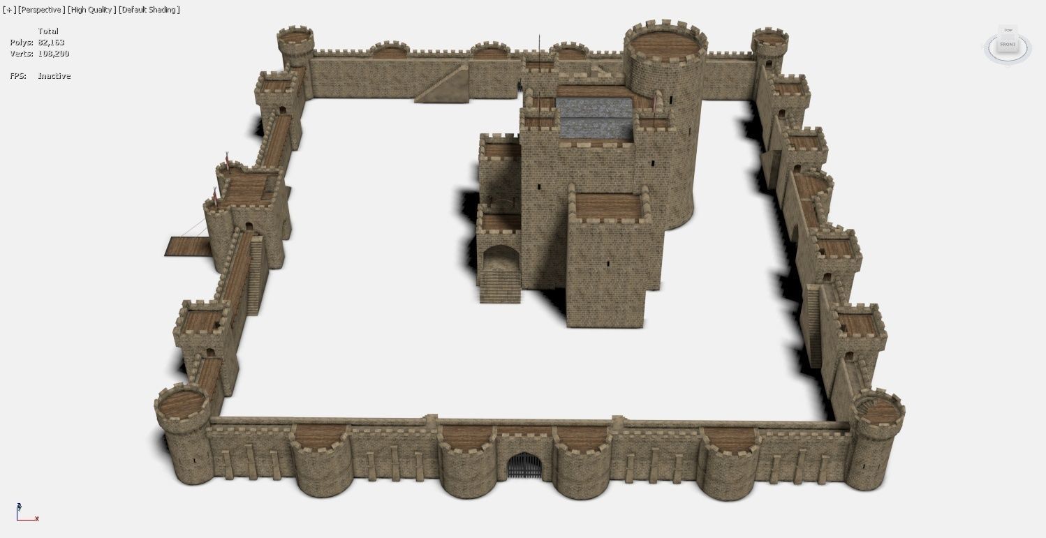Medieval Castle Construction Set 3D model_9