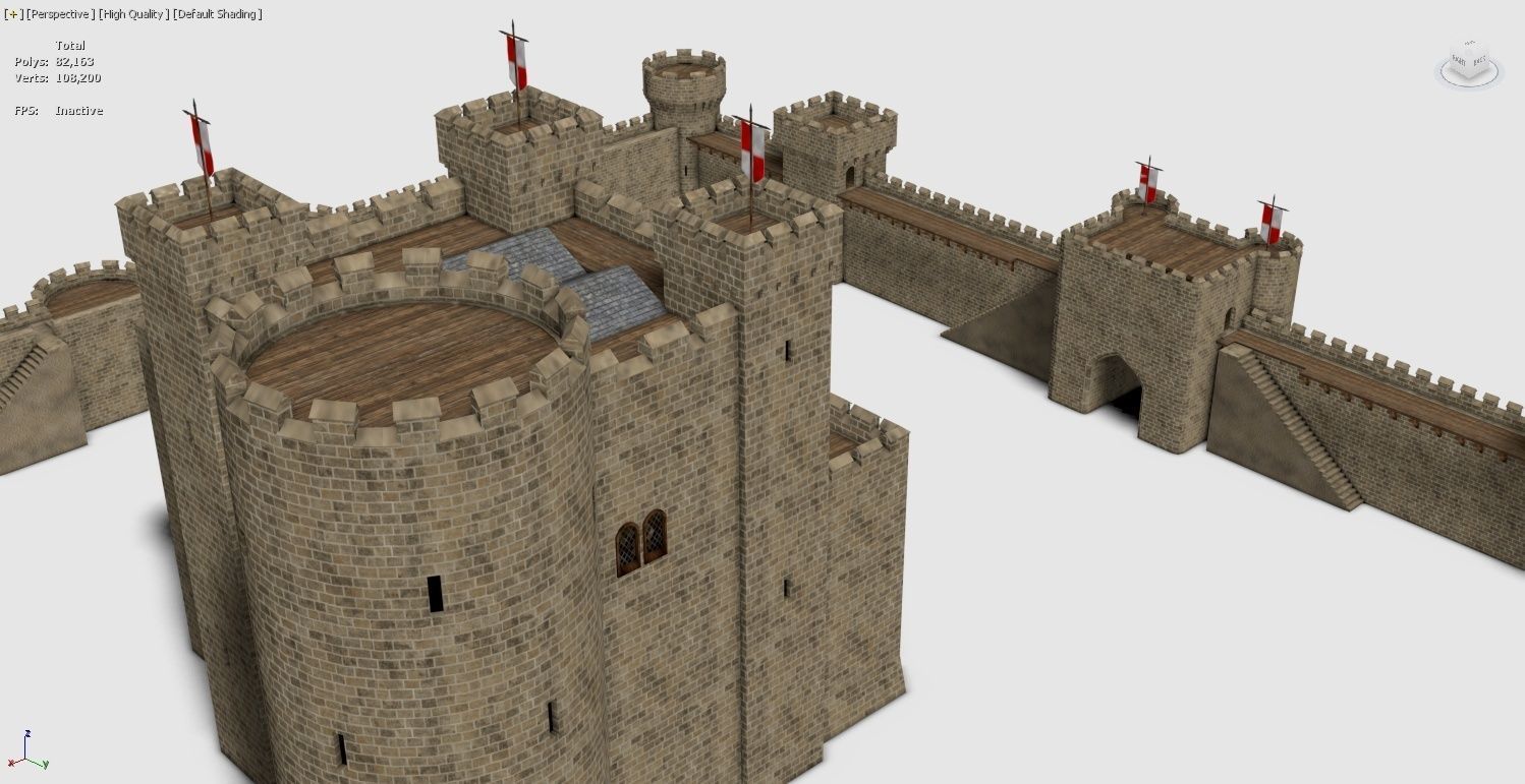 Medieval Castle Construction Set 3D model_8