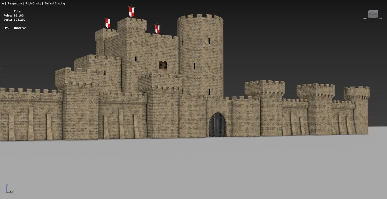 Medieval Castle Construction Set 3D model_11