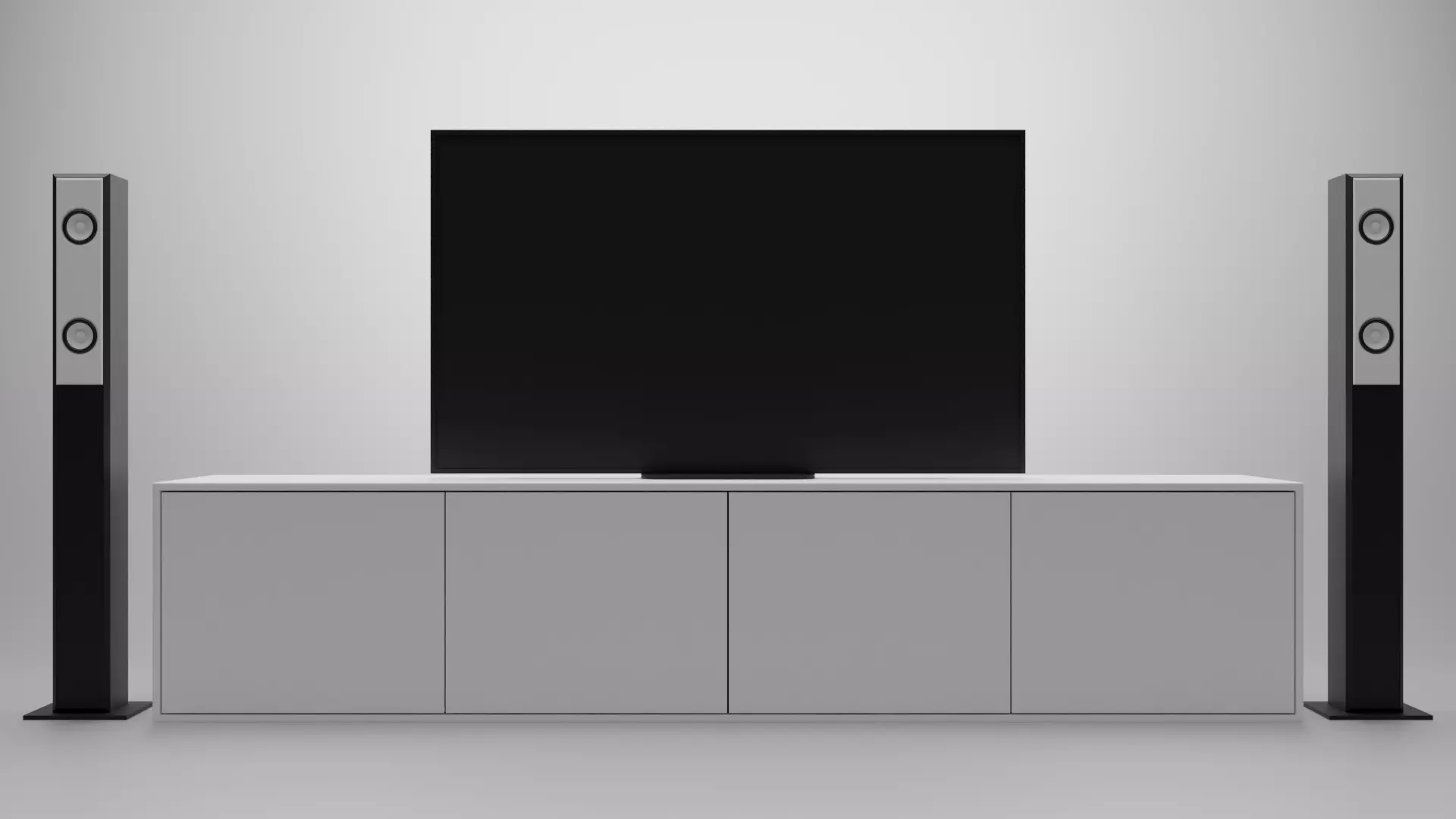 TV set three televisions Low-poly 3D model_0