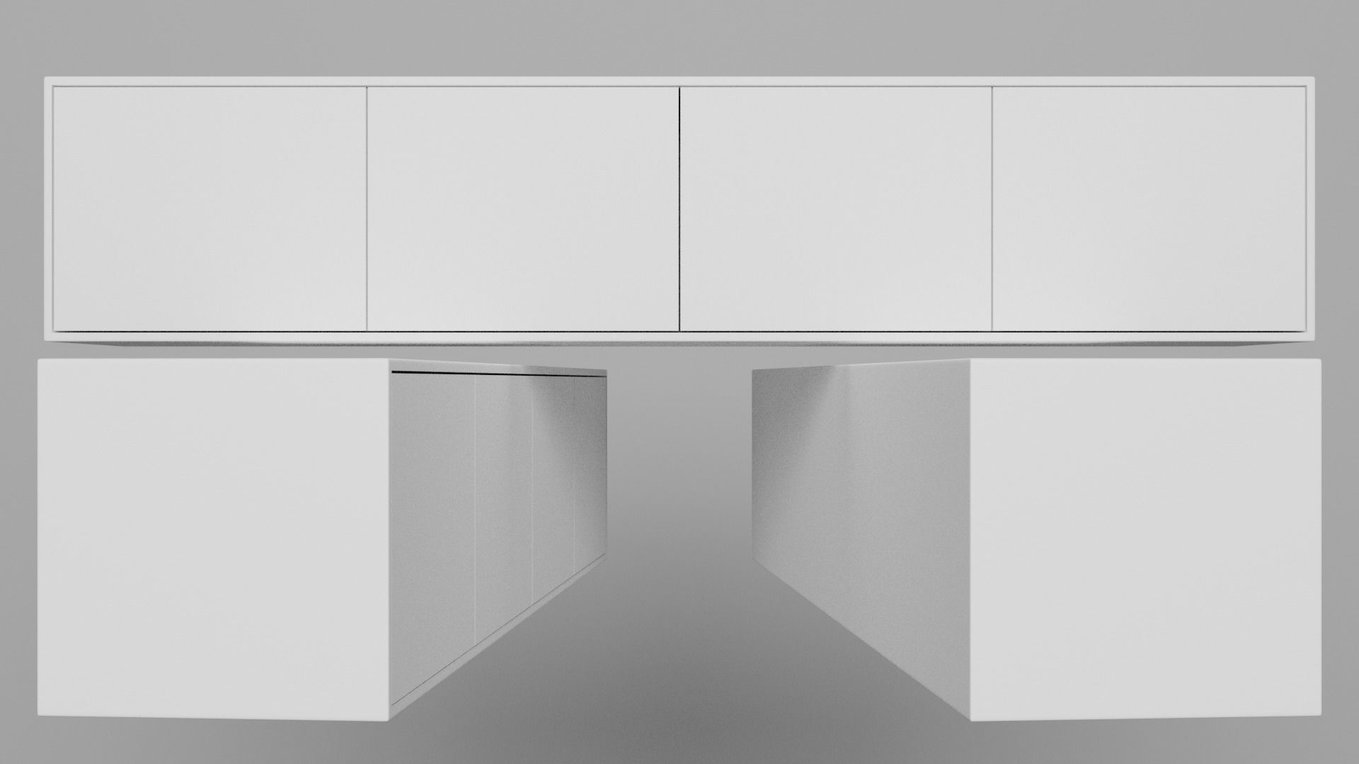 TV set three televisions Low-poly 3D model_7