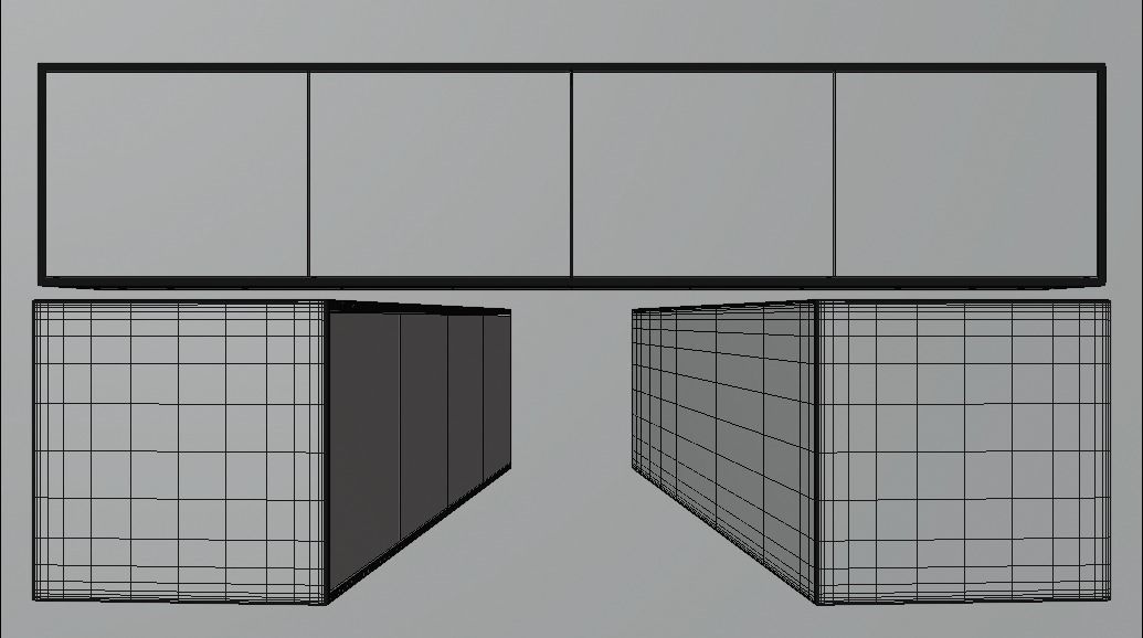 TV set three televisions Low-poly 3D model_11