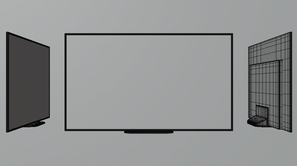 TV set three televisions Low-poly 3D model_8