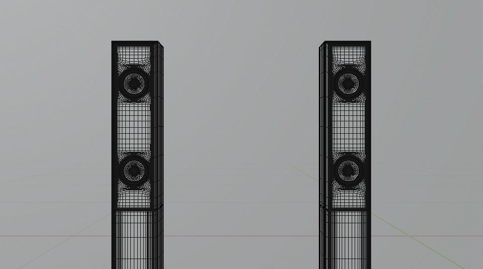 TV set three televisions Low-poly 3D model_10