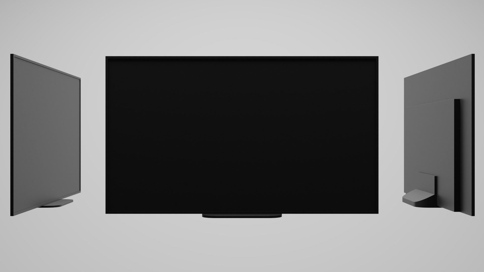 TV set three televisions Low-poly 3D model_4