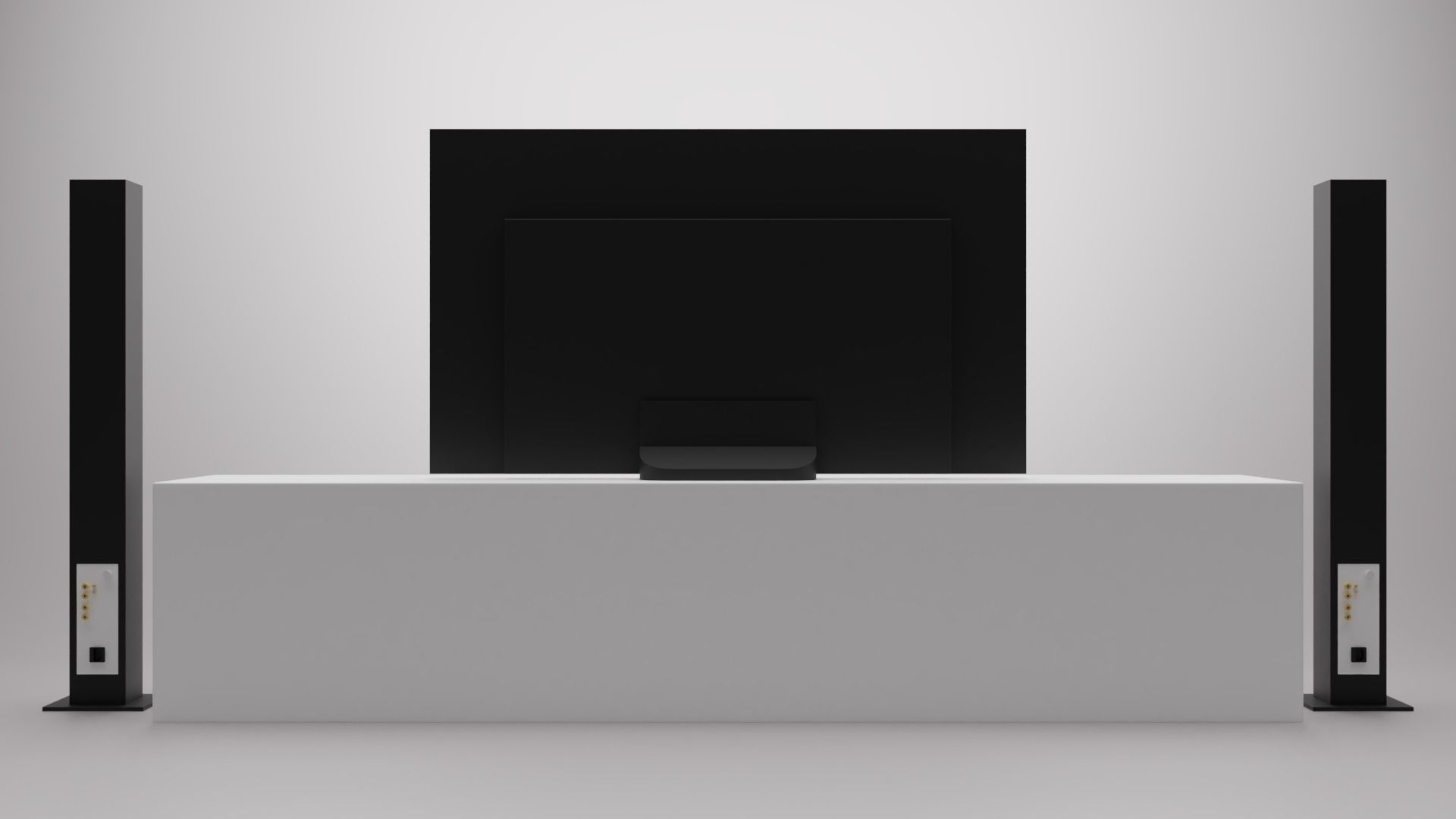 TV set three televisions Low-poly 3D model_1