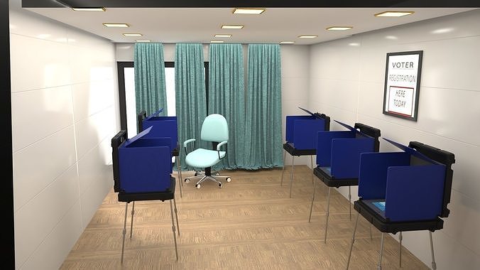 voting poll station 3D model