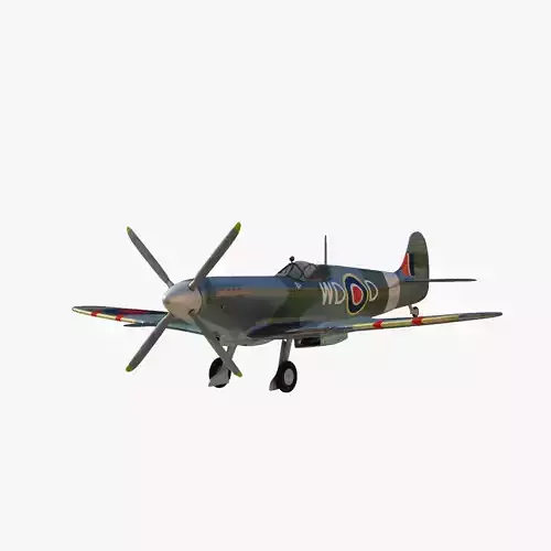 supermarine spitfire Low-poly 3D model