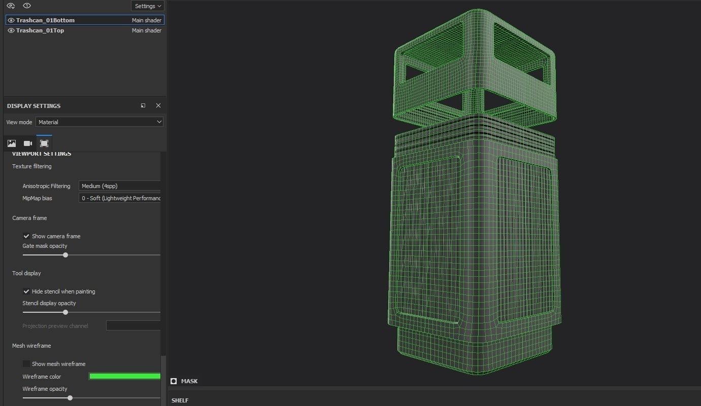 Trashcan m1 Low-poly 3D model_2