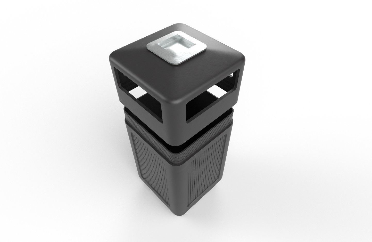 Trashcan m1 Low-poly 3D model_10
