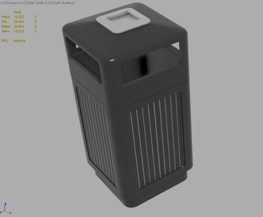 Trashcan m1 Low-poly 3D model_33