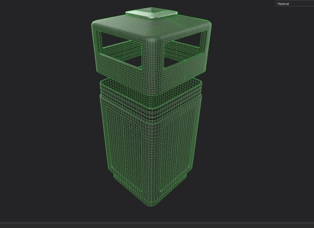 Trashcan m1 Low-poly 3D model_4