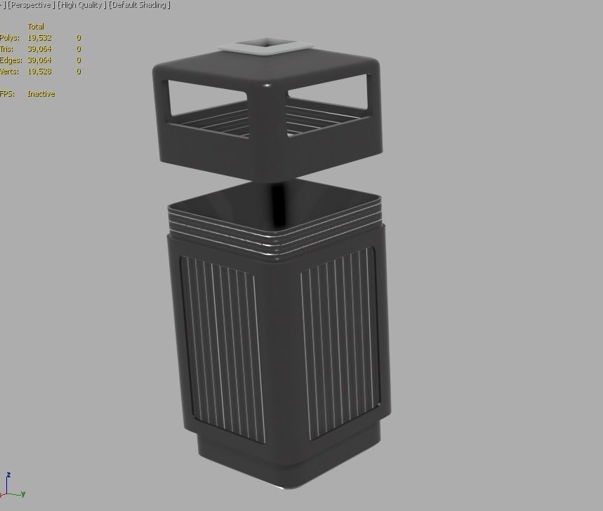 Trashcan m1 Low-poly 3D model_32