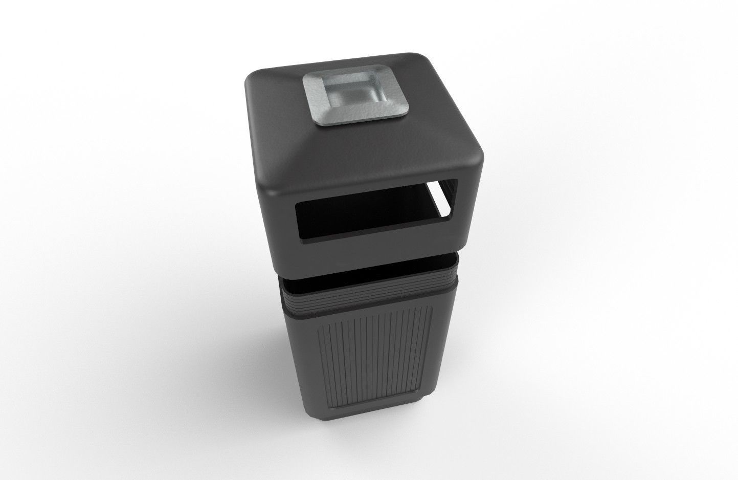 Trashcan m1 Low-poly 3D model_8