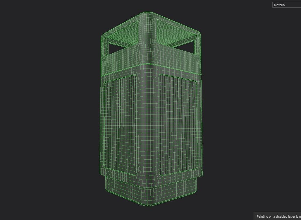 Trashcan m1 Low-poly 3D model_6
