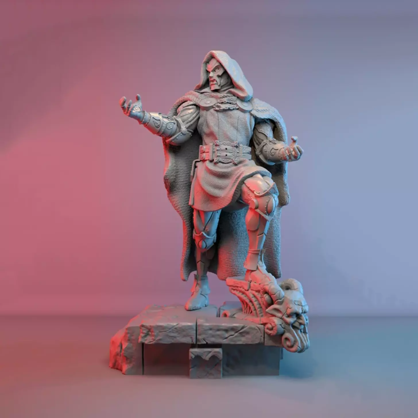 Marvel Dr Doom Sculpture 3D Model Ready to Print STL 3D print model_0
