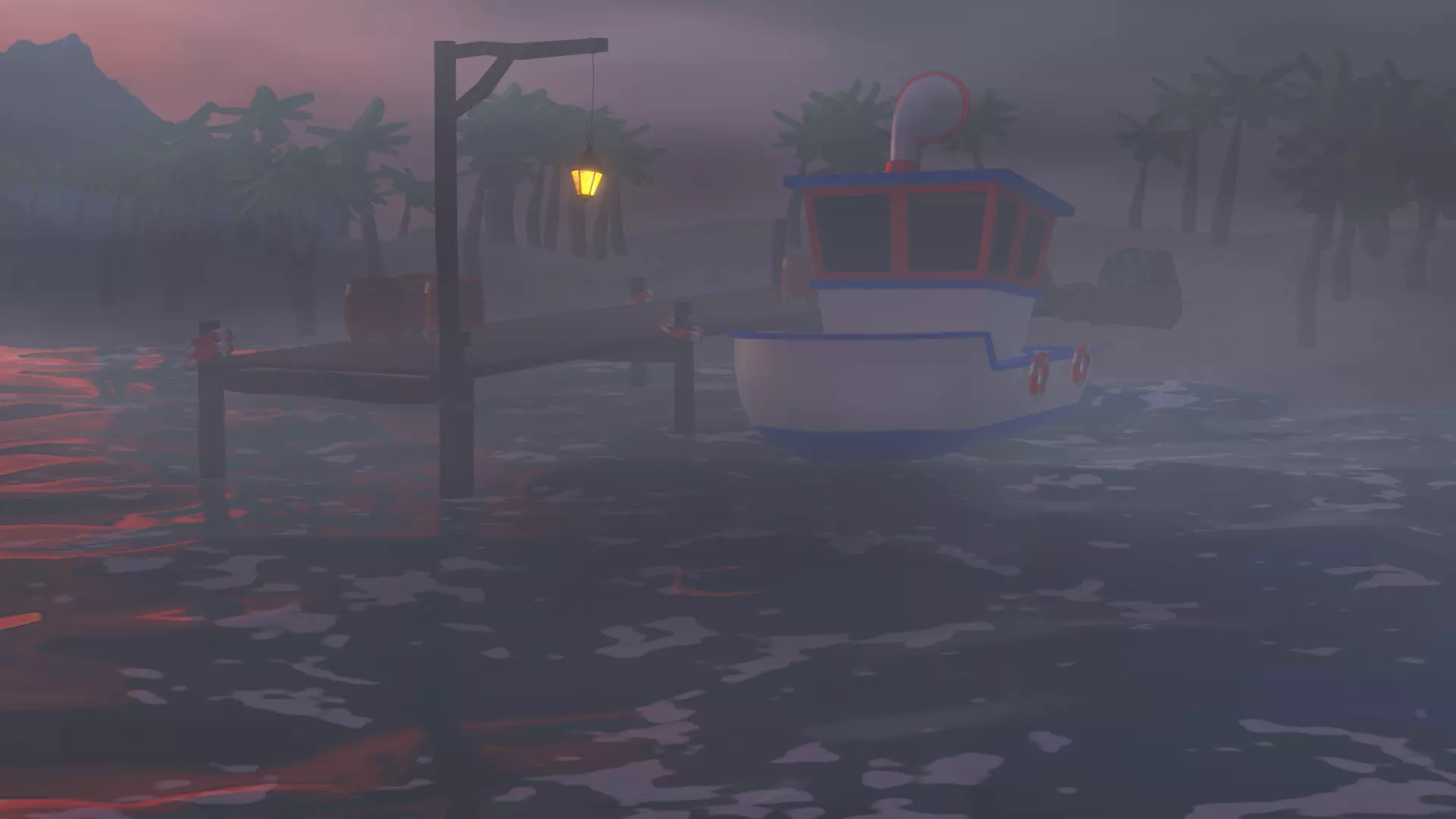 Cartoon beach Low-poly 3D model 3D model_0