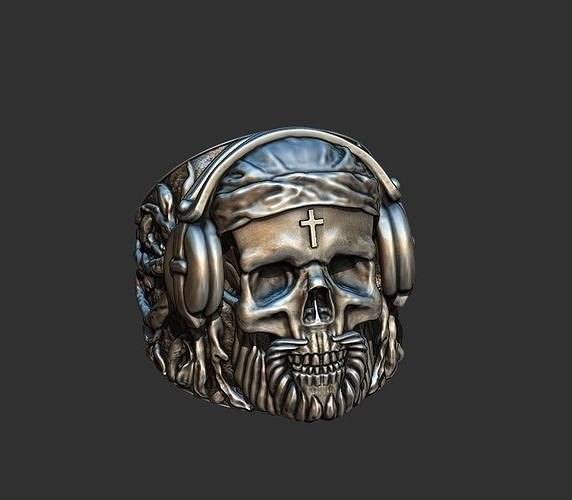Skull ring in bandala 3D print model