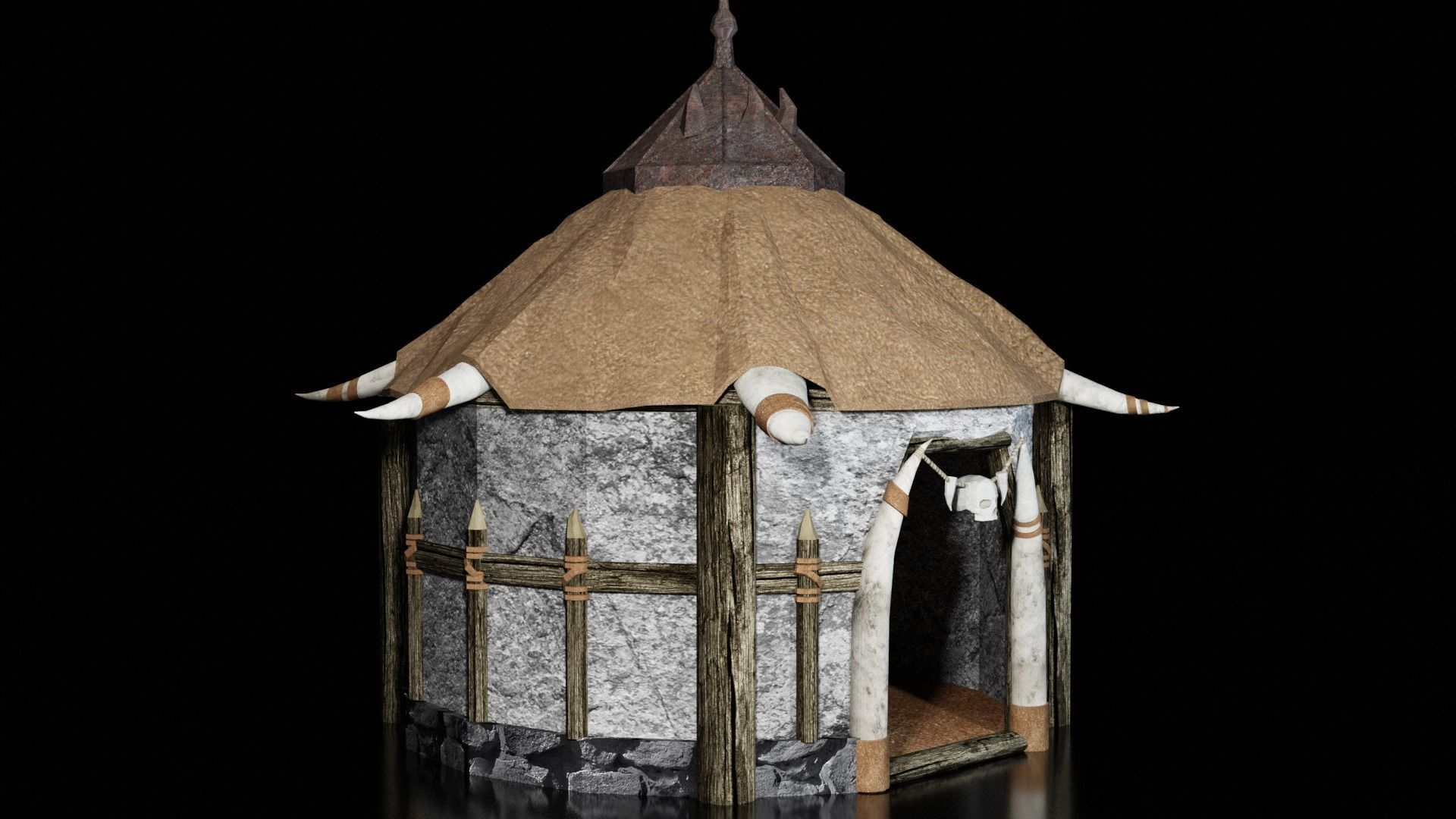 orc hut-house Low-poly 3D model_1