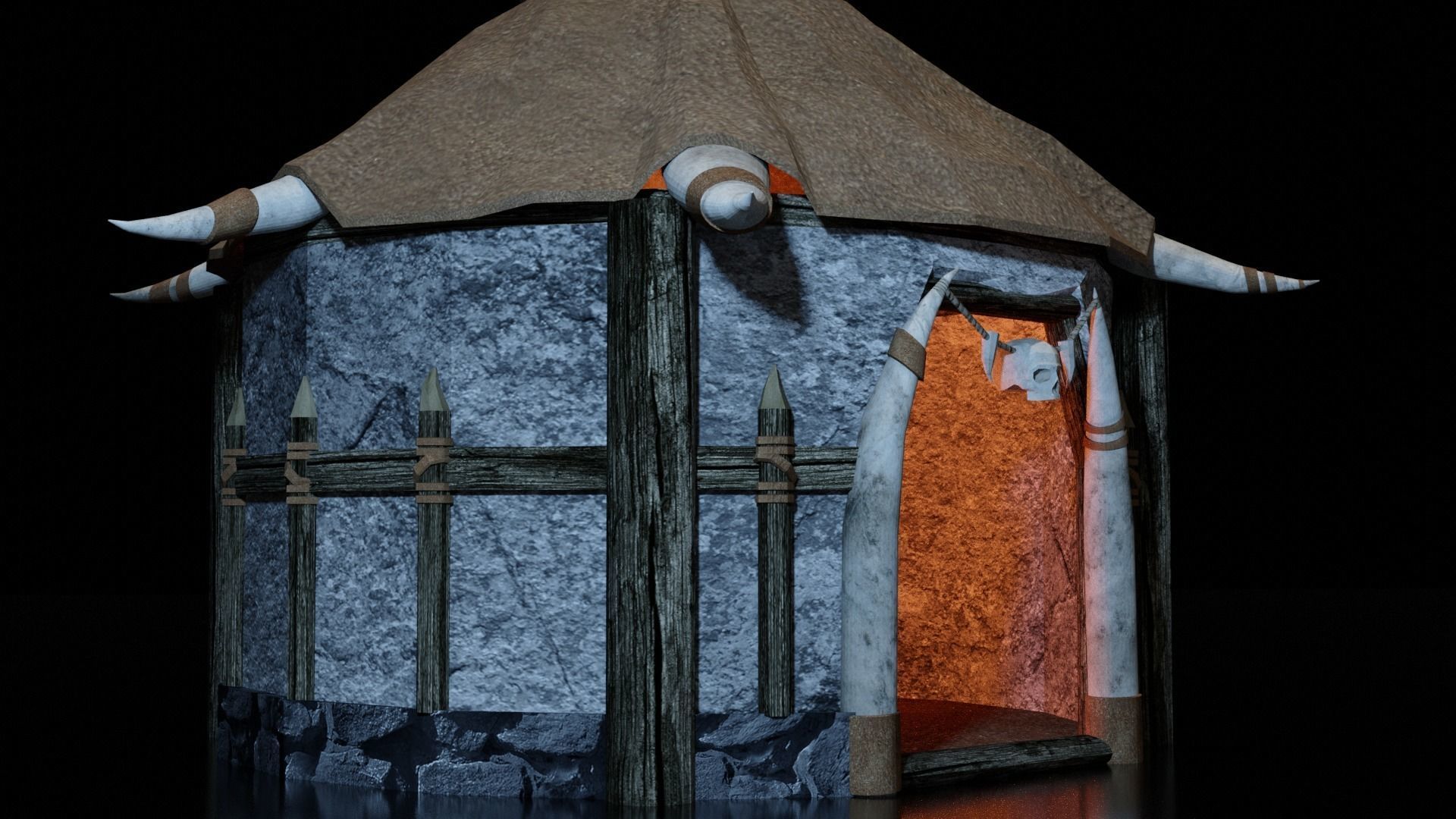 orc hut-house Low-poly 3D model_3