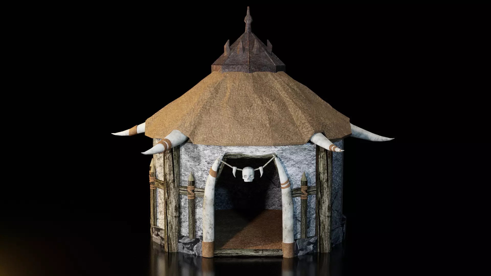 orc hut-house Low-poly 3D model_0