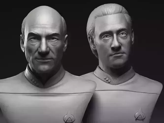 Picard and Data  3d printable bust collection 
