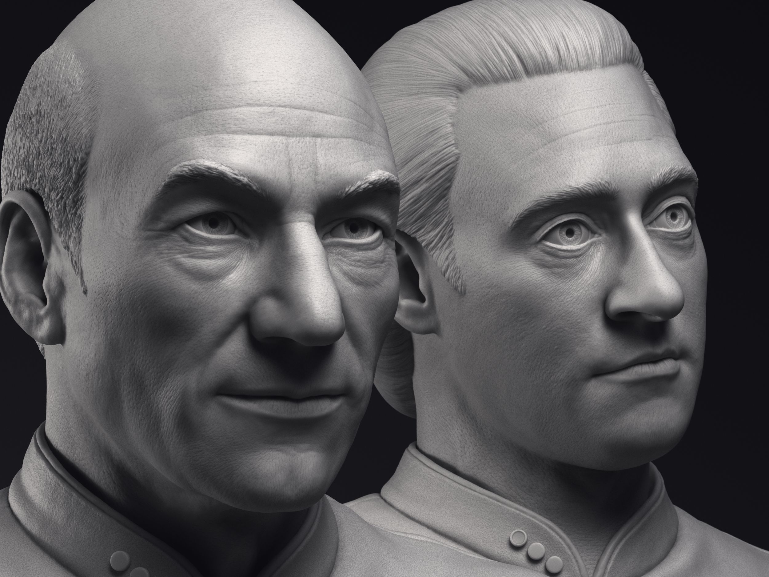 Picard and Data  3d printable bust collection _1