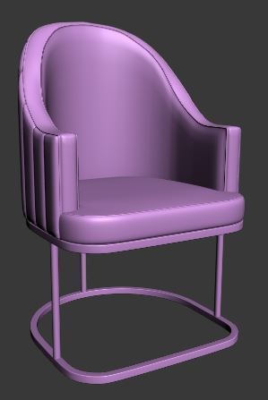 Chair Low-poly 3D model_7