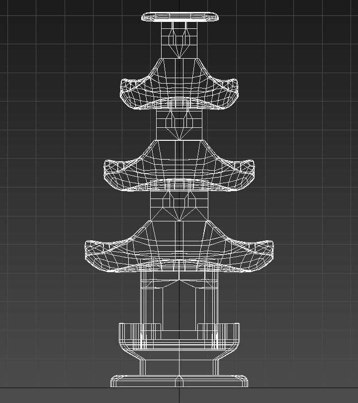 Garden stone pagoda lantern 3D model_9