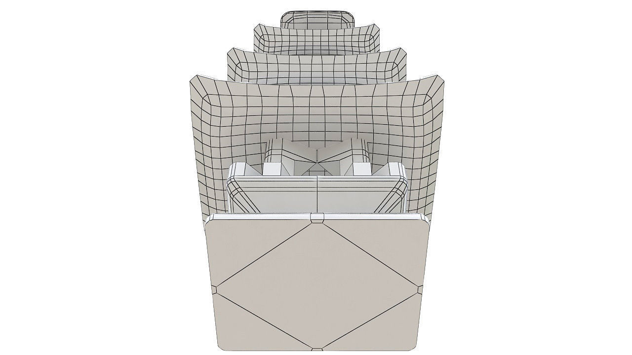 Garden stone pagoda lantern 3D model_6