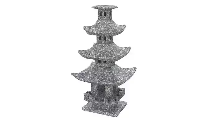 Garden stone pagoda lantern 3D model