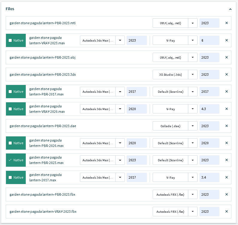 Garden stone pagoda lantern 3D model_10