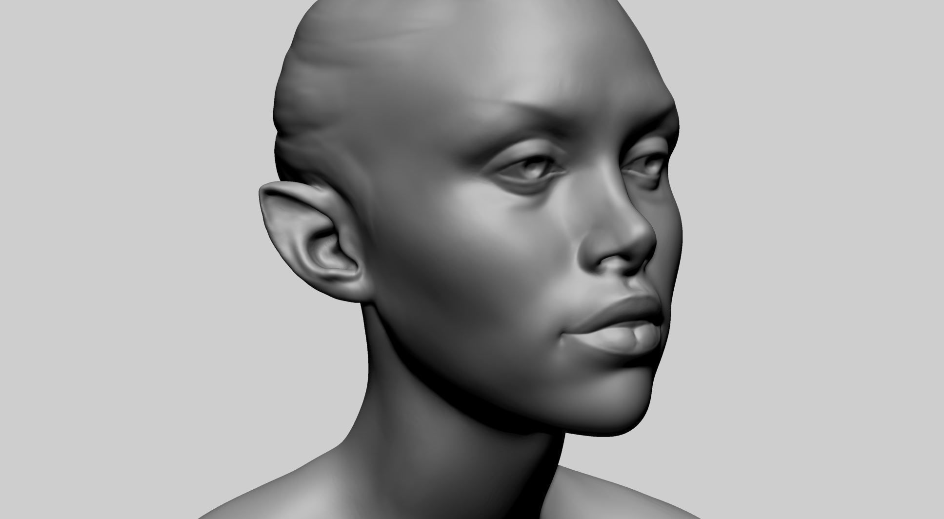 Fantasy Female Head E 3D model_11