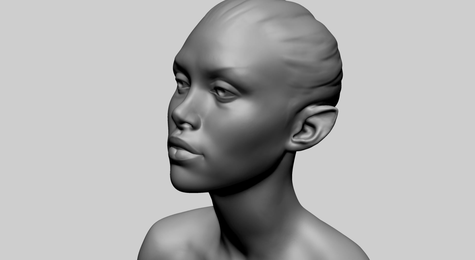Fantasy Female Head E 3D model_10