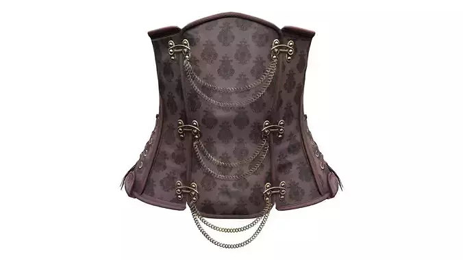 Steampunk Corset With Chains Low-poly 3D model