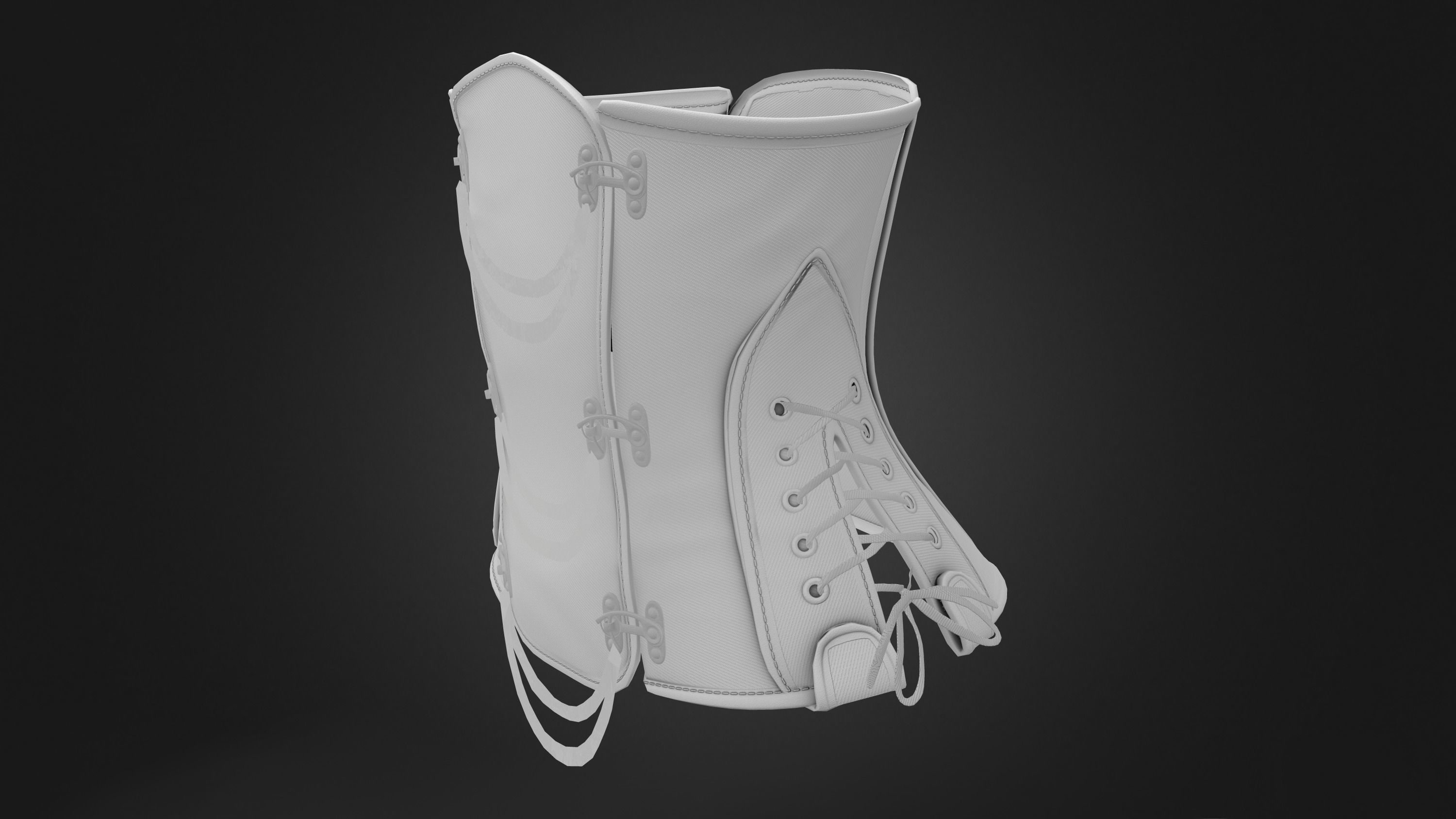 Steampunk Corset With Chains Low-poly 3D model_9