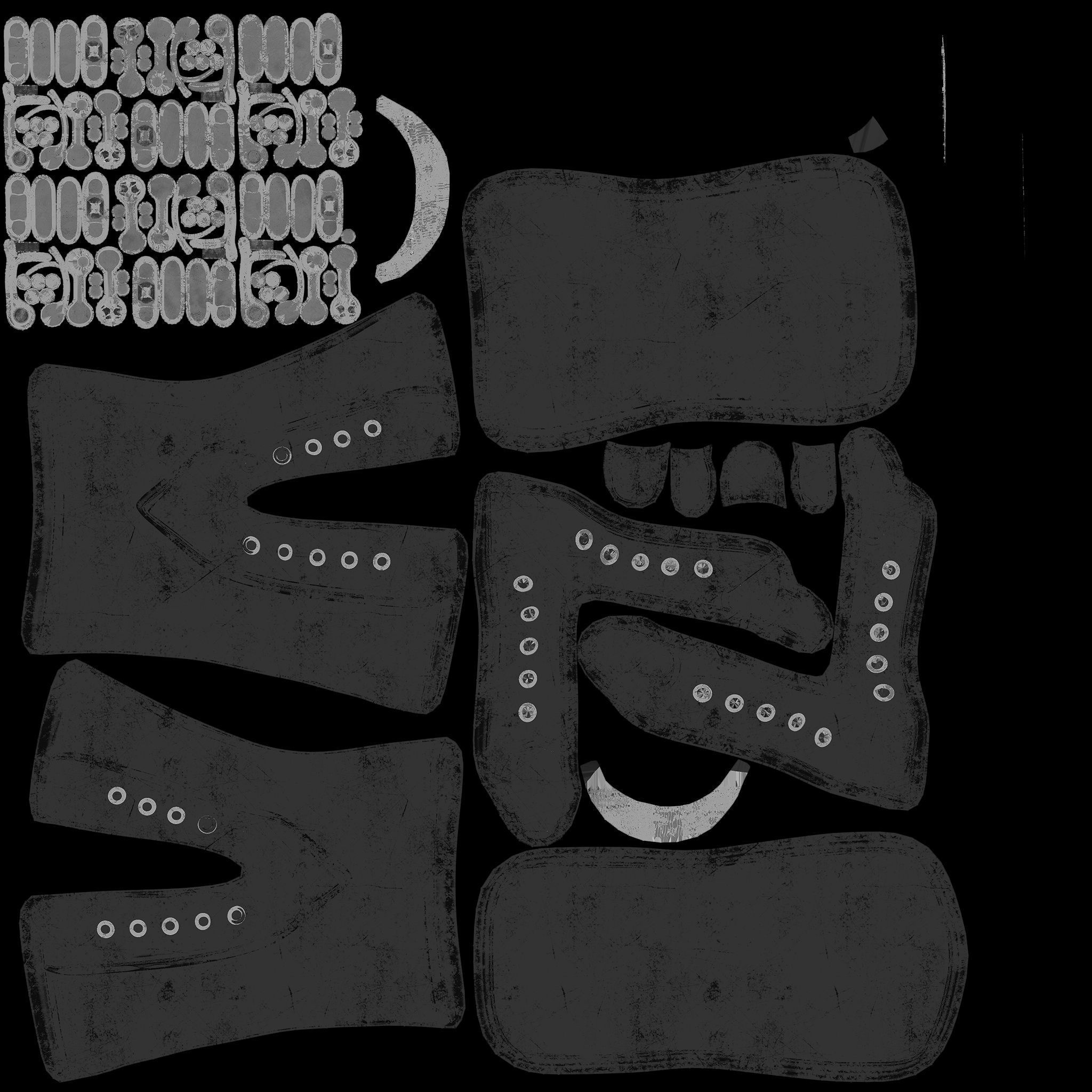 Steampunk Corset With Chains Low-poly 3D model_11