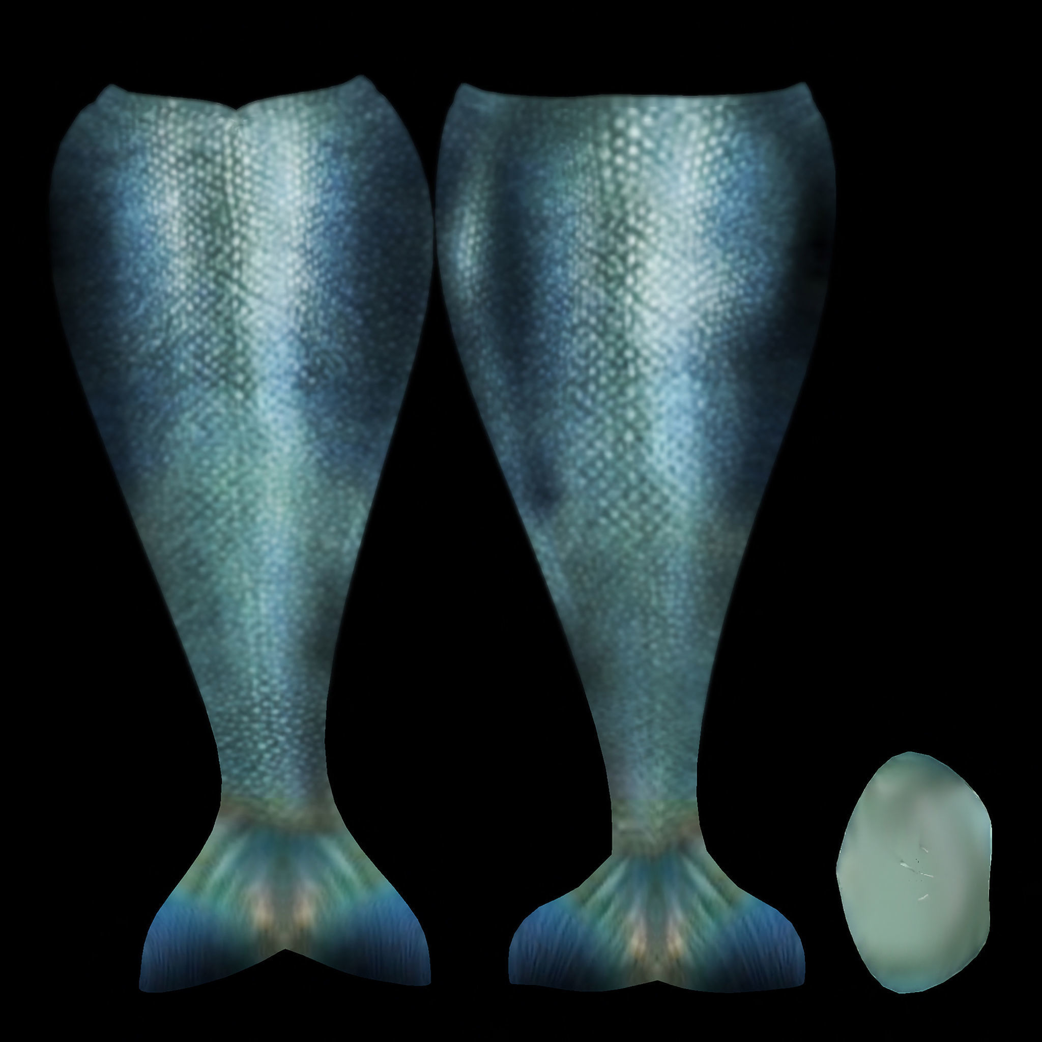 Mermaid Tail Low-poly 3D model_11