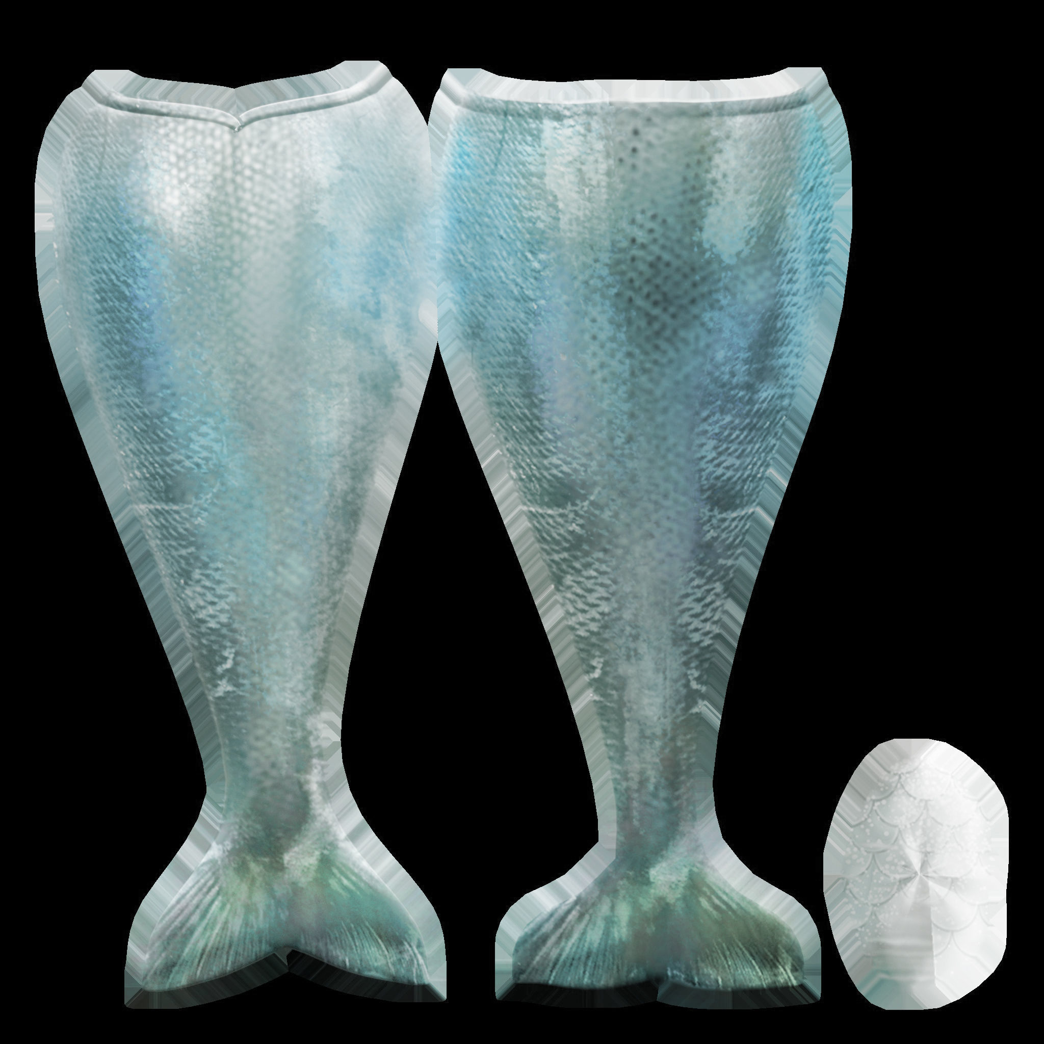 Mermaid Tail Low-poly 3D model_10