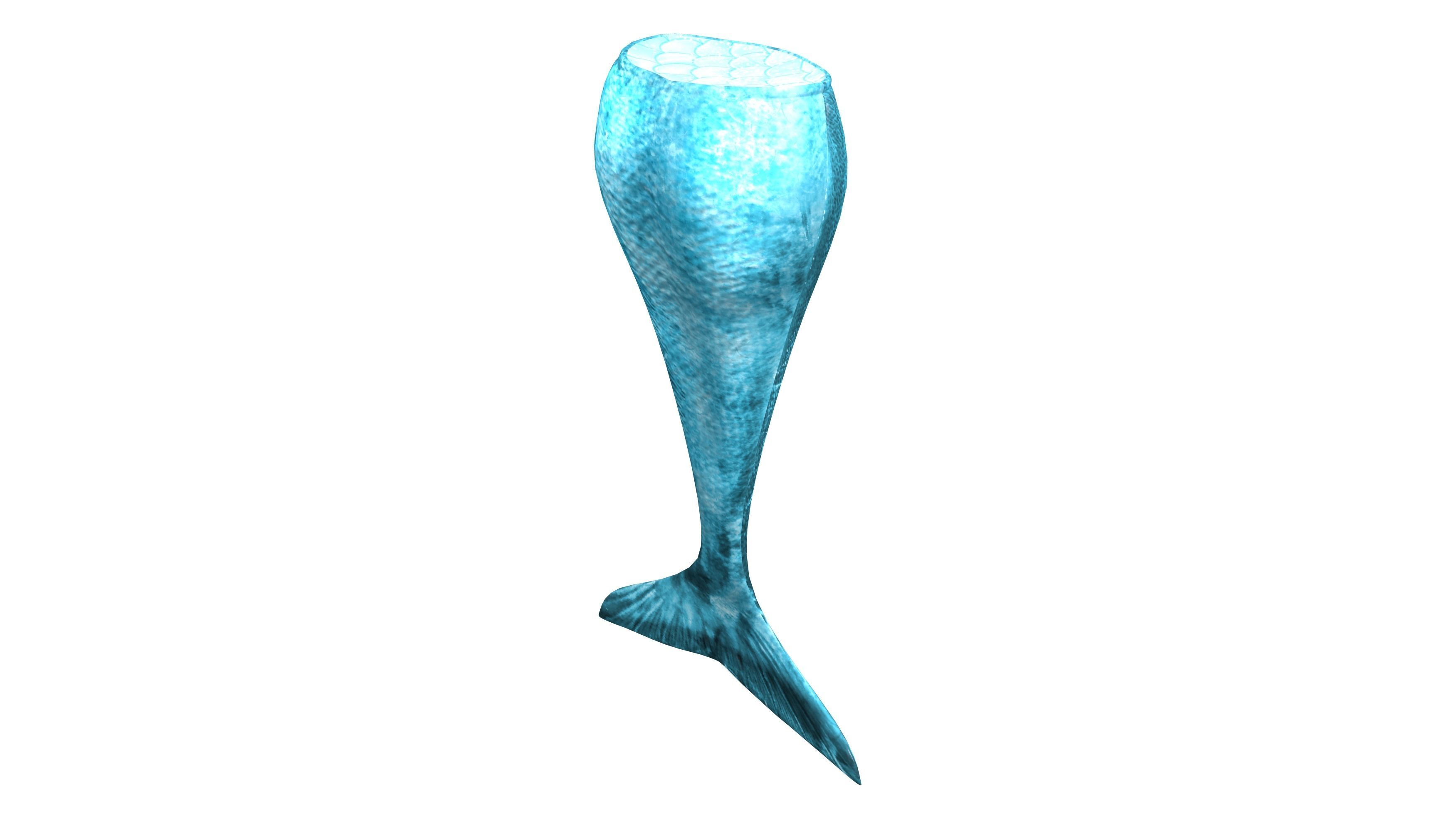 Mermaid Tail Low-poly 3D model_6