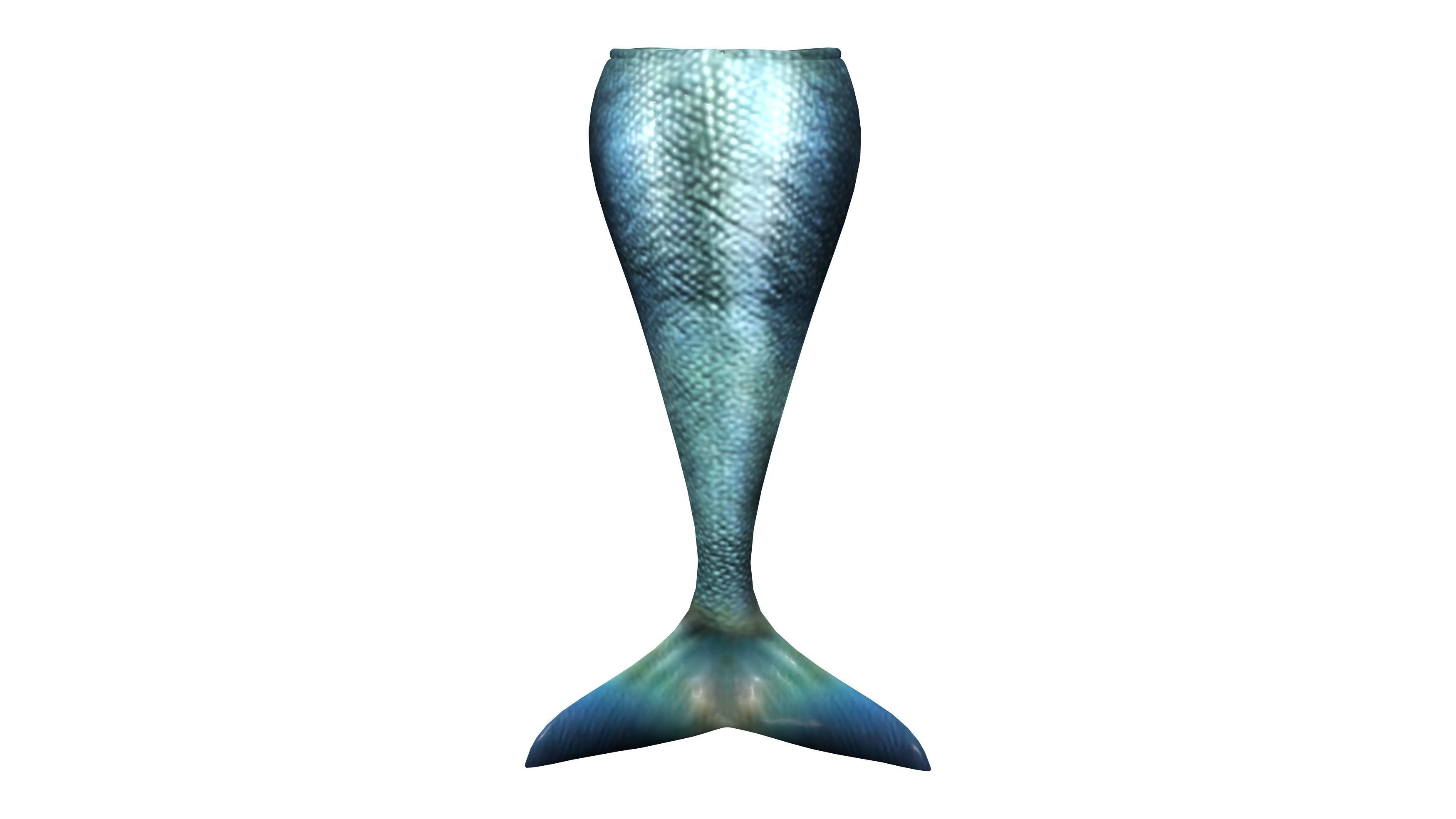 Mermaid Tail Low-poly 3D model_2